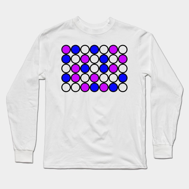 Abstract circle pattern grid with blue and purple colours - illustration Long Sleeve T-Shirt by Russell102